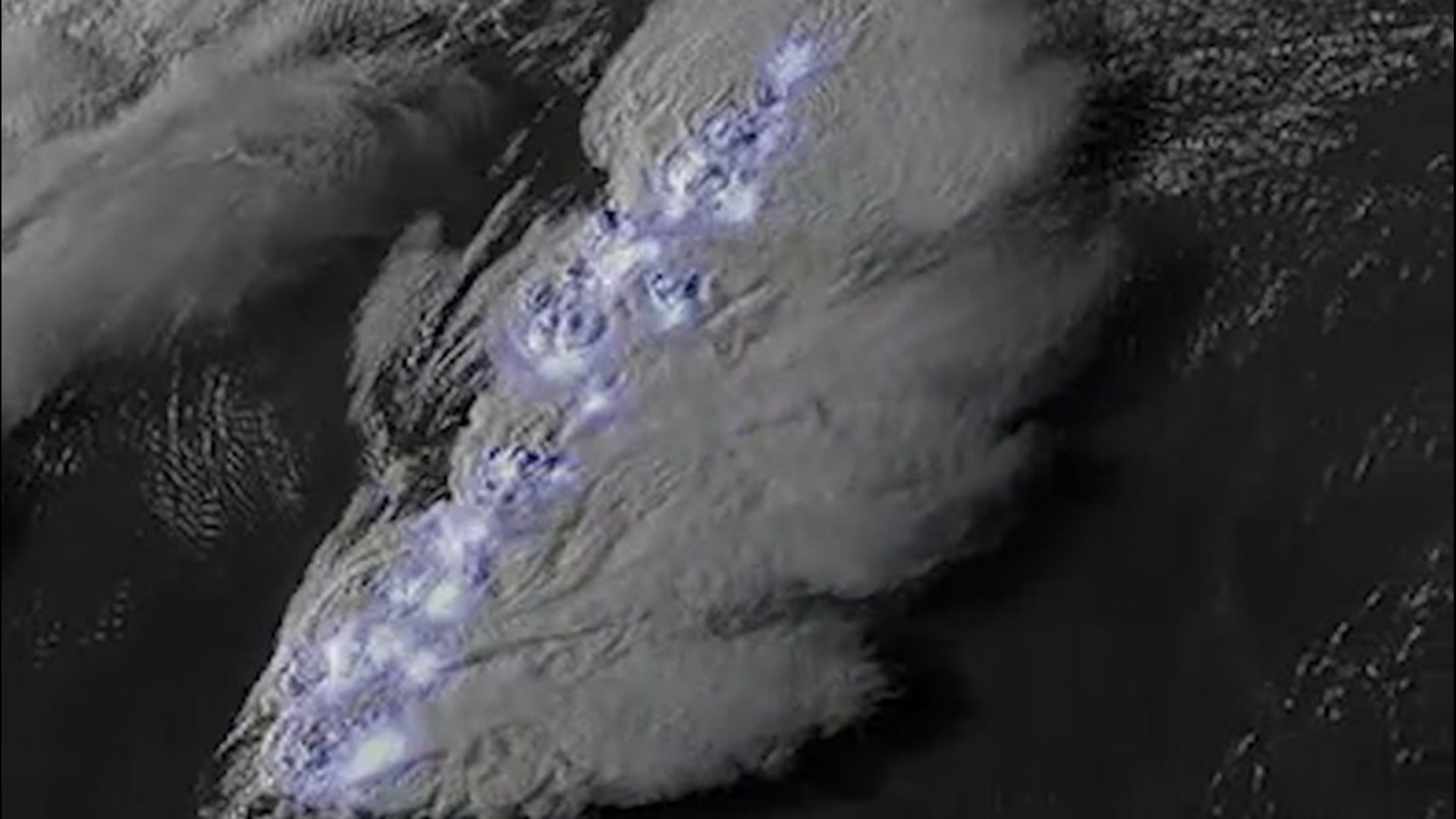 Satellite footage recorded by the National Oceanic and Atmospheric Administration captured the severe storms over Texas and other Southern states on May 3 and 4.
