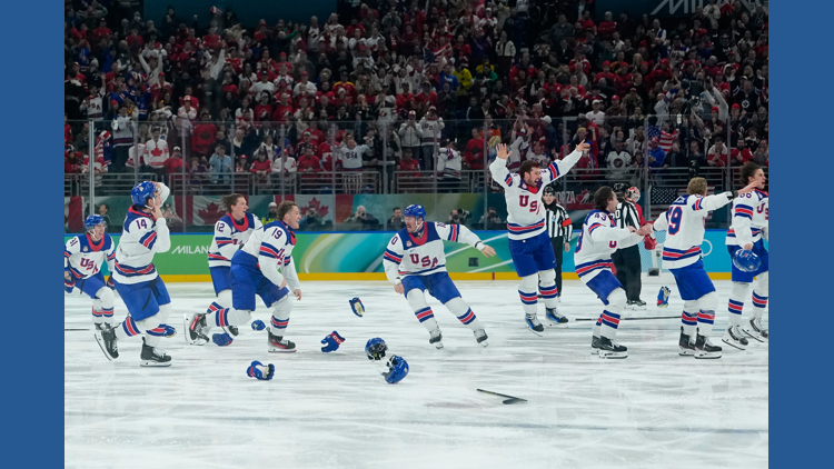 Hughes scores in overtime as US beats Canada for first men's hockey gold at the Olympics since 1980