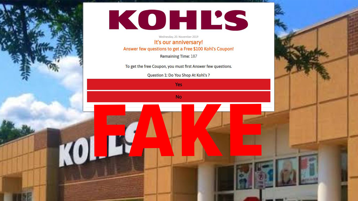 A Kohl's 100 off anniversary coupon is fake, don't share it