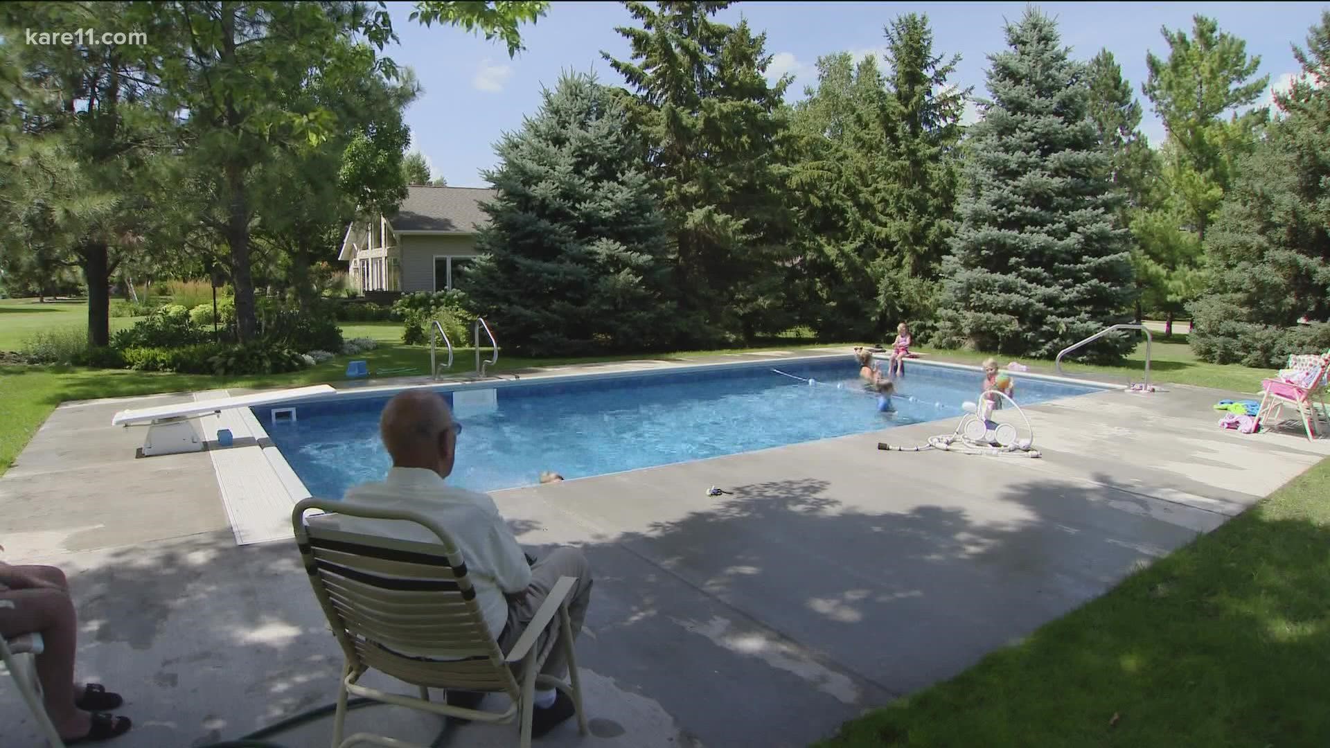 Lonely after the death of his wife, Keith Davison has filled his yard with children after installing a pool for the neighborhood in 2017.