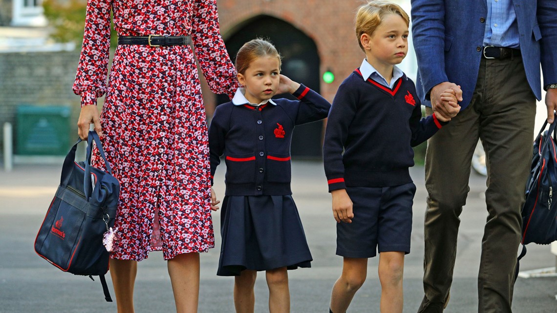 See Princess Charlotte, Prince George's first school day photos | king5.com