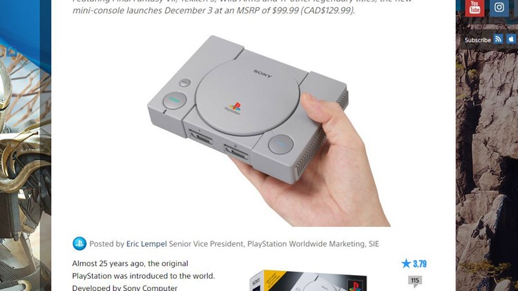 Console Sony PlayStation Mini Classic - Occasion (sans Boîte)