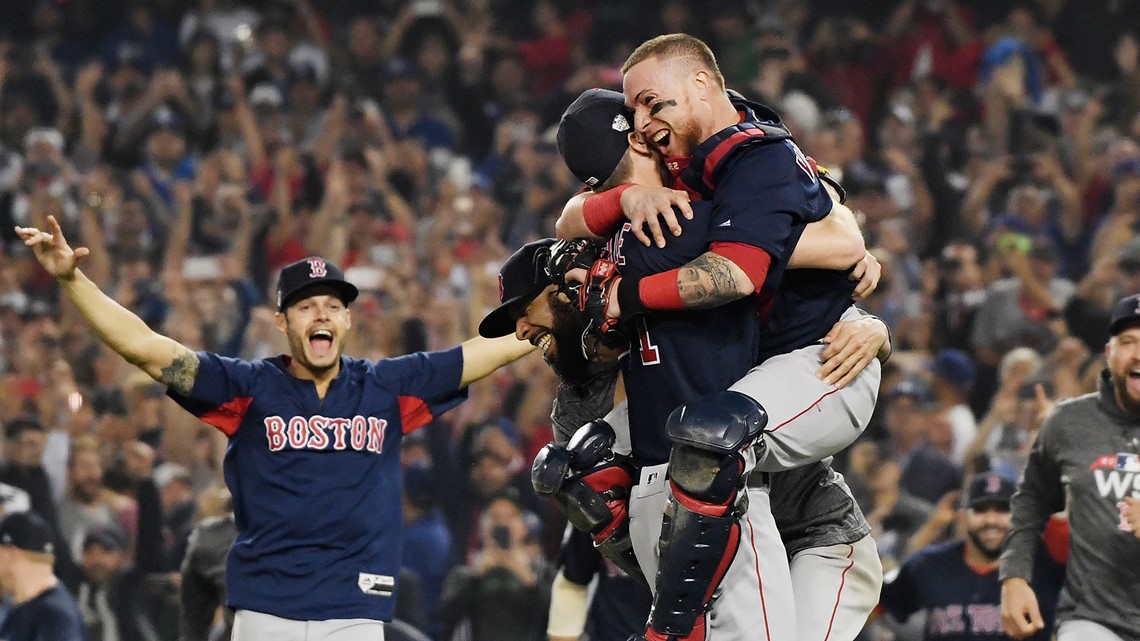 Chris Sale & Christian Vazquez Boston Red Sox 2018 World Series Champions  Final Out 8 x 10 Photo