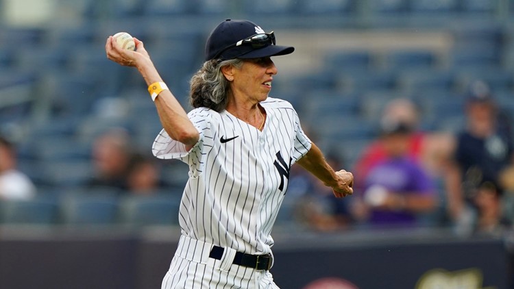 70-year-old woman gets to be NY Yankees' bat girl, throw out first