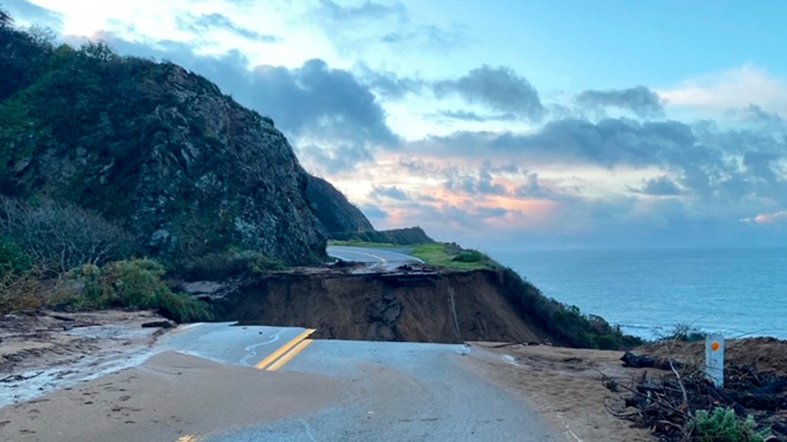 Massive piece of California's iconic Highway 1 collapsed into ocean