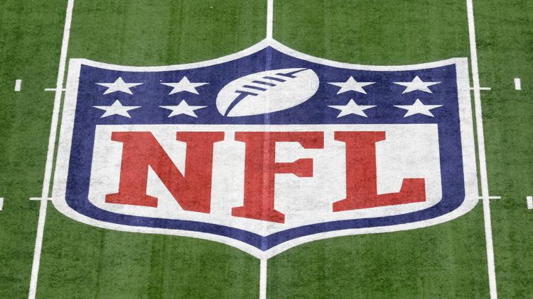 FILE - The NFL shield is displayed at midfield during the Super Bowl 59 NFL football game, Feb. 9, 2025, in New Orleans.