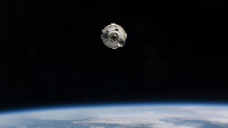 The Boeing Starliner spacecraft with astronauts Butch Wilmore and Suni Williams aboard approaches the International Space Station on June 6, 2024.