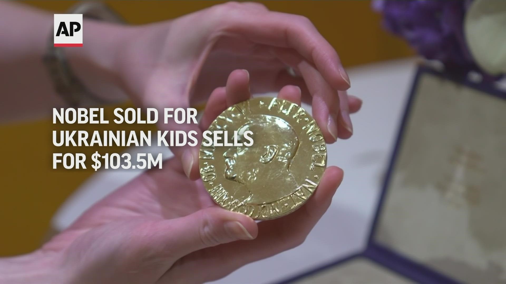 The Nobel Peace Prize auctioned off by a Russian journalist to raise money for Ukrainian child refugees shattered the old record by nearly $99 million.