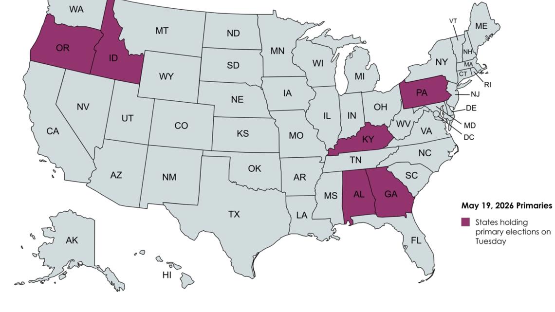 May 19 primary election results: Live maps for key races