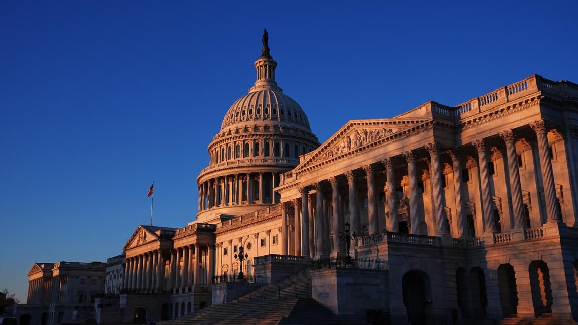 Shown is the U.S. Capitol in Washington, Tuesday, Feb. 24, 2026, ahead of President Donald Trump's State of the Union address Tuesday.