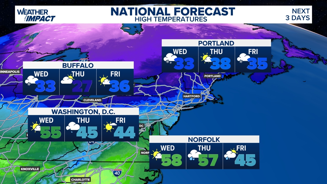 Cold winter air will stay locked into the region this week.