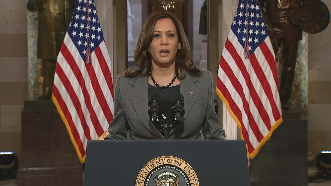 Vice President Harris warns about democracy's future after Jan. 6 attack