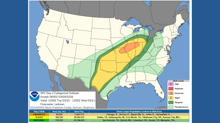 Millions in the path of a multi-day severe weather threat | king5.com
