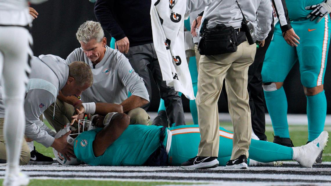 Dolphins QB Tua Tagovailoa carried off field after brutal hit. Should he  have been playing?