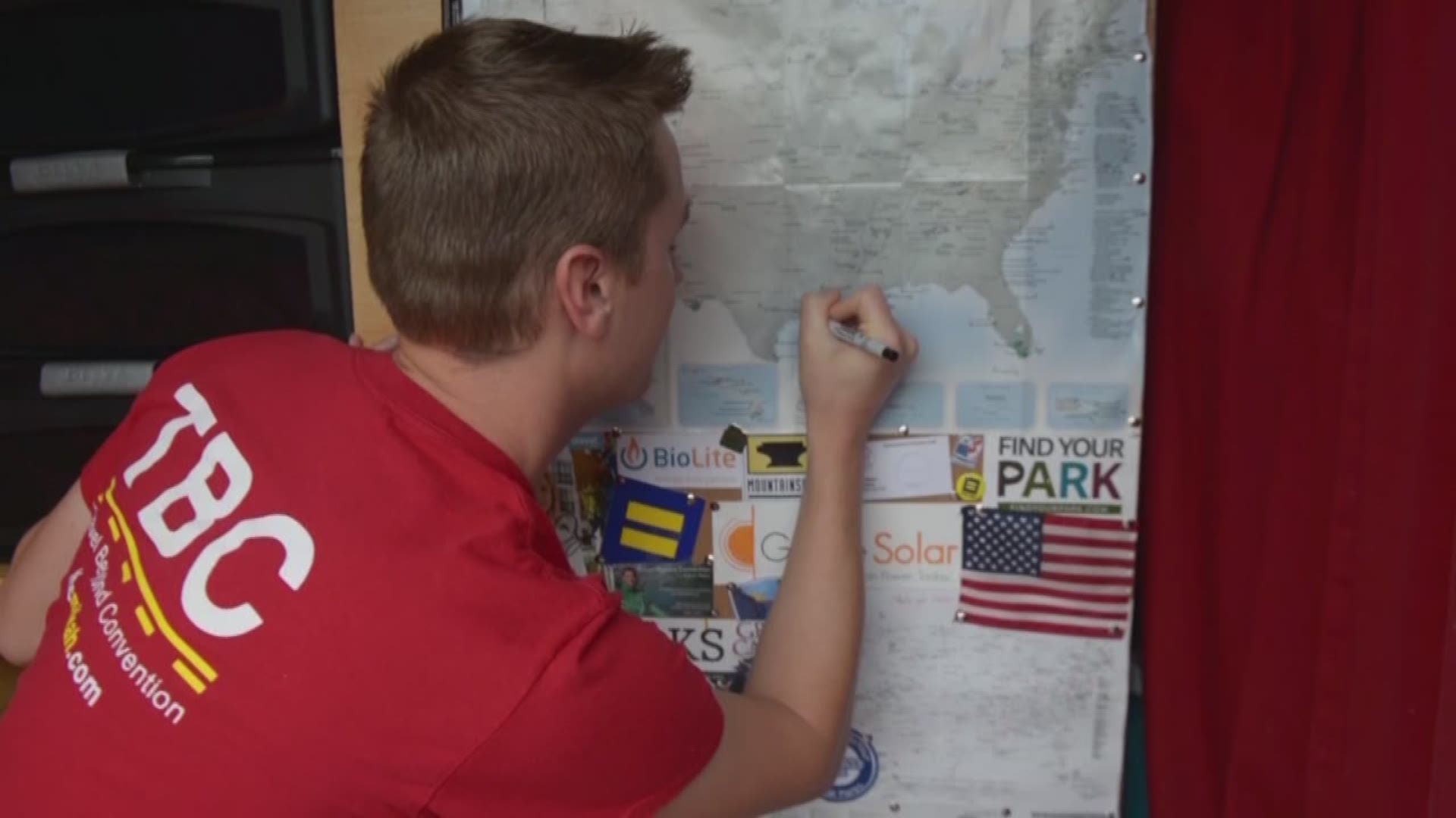 Mikah Meyer is attempting to beat a world record by visiting the more than 400 National Park Service sites in honor of his father.