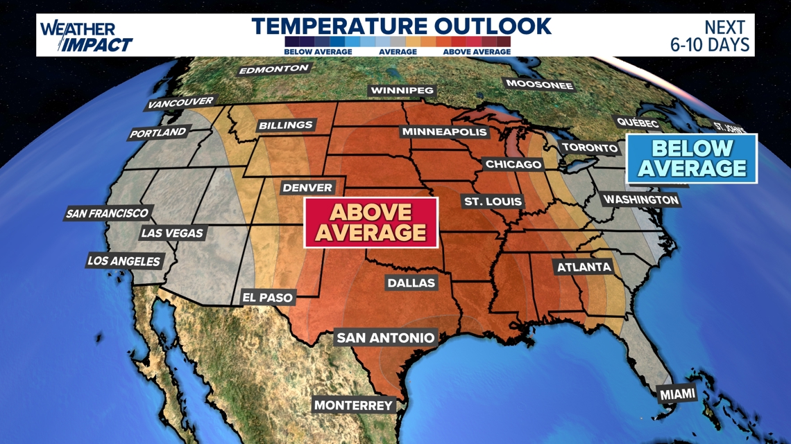 Afternoon high temperatures will be climbing above the winter average for numerous cities across the Central Plains and Midwest over the next 10 days