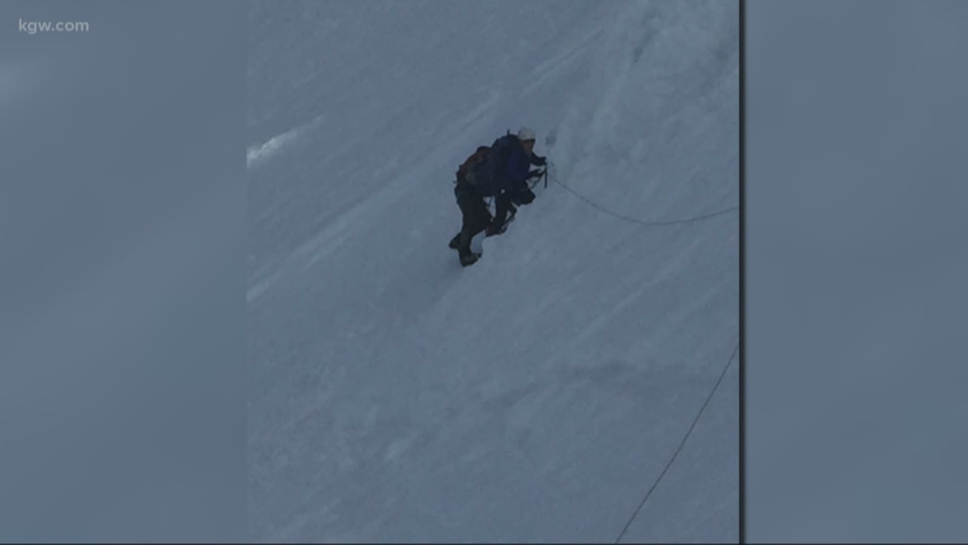 A woman was saved by other climbers on Oregon’s Mount Hood.