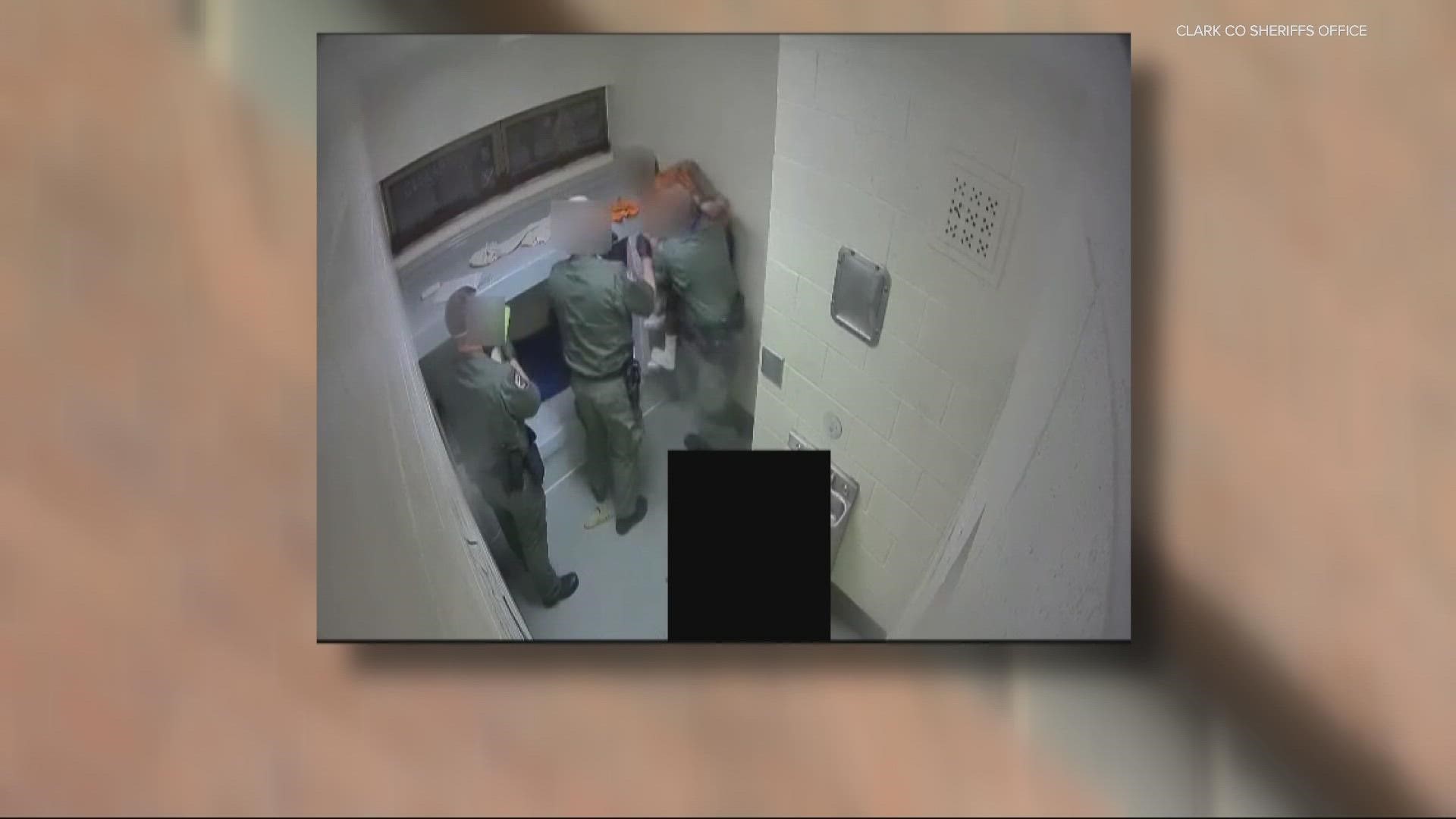 The incident occurred last year when corrections deputies restrained an inmate during a search of his cell. The incident is under investigation.