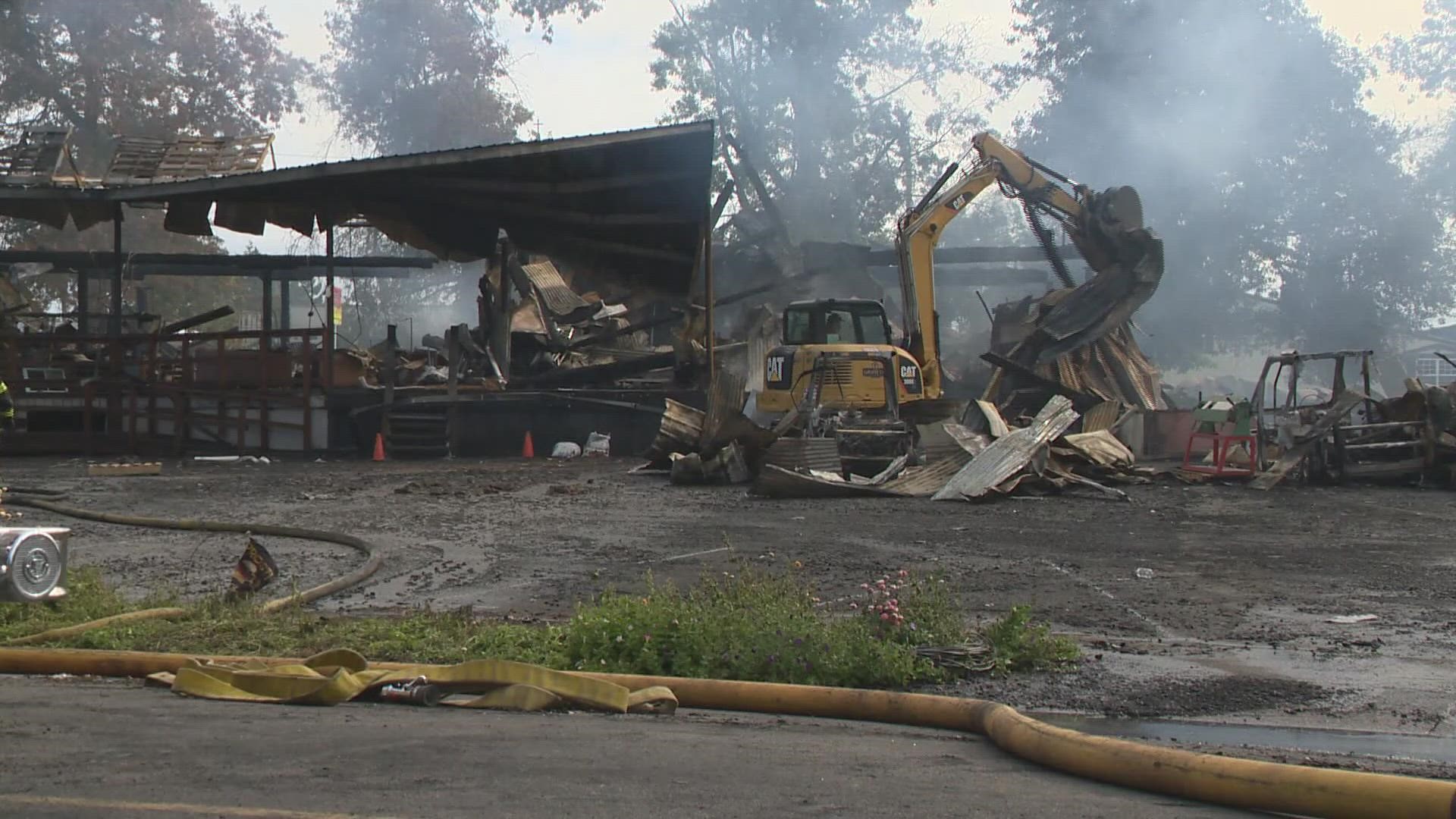 Firefighters used over a million gallons of water to knock down the flames.