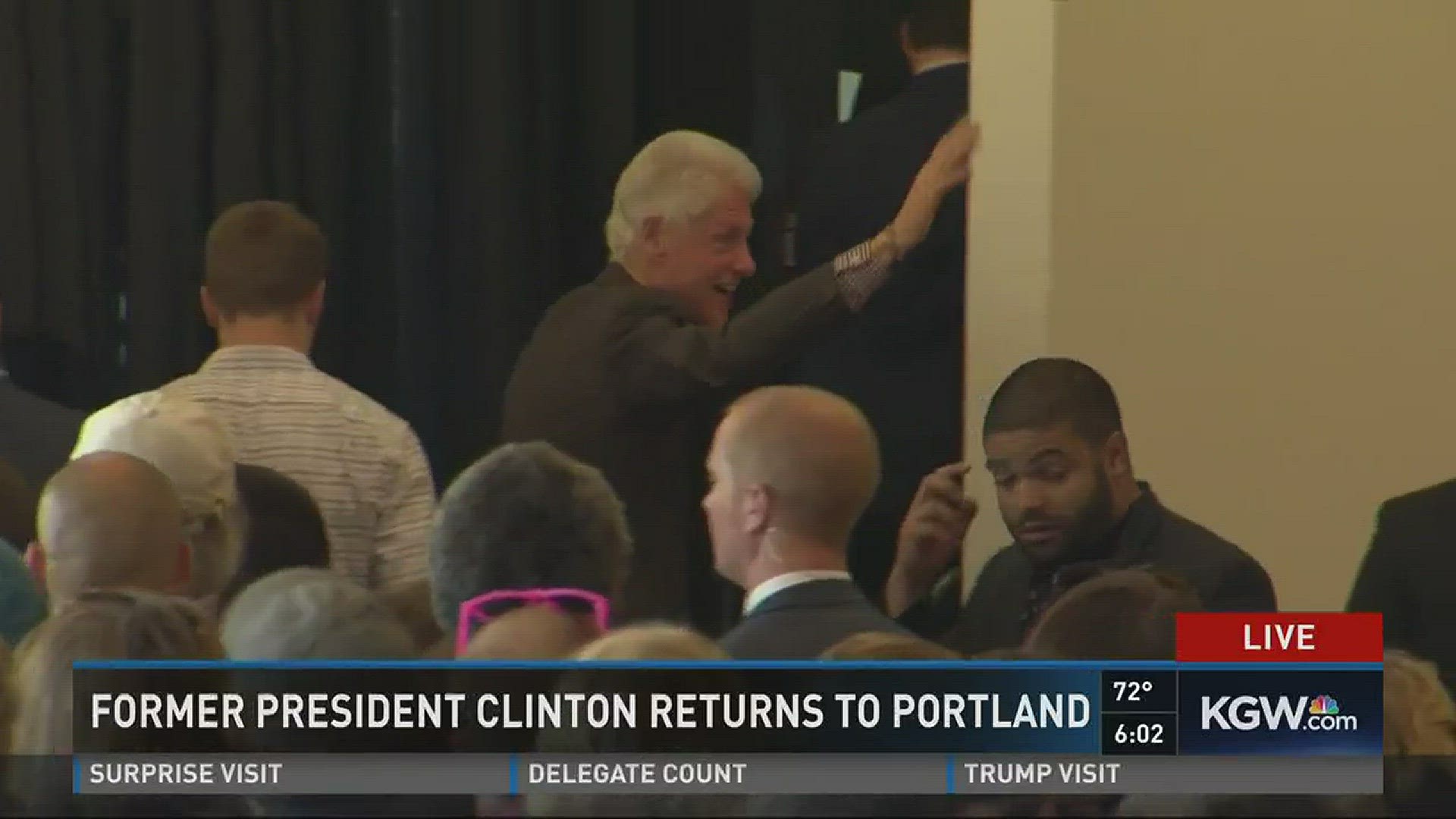 Bill Clinton campaigns for Hillary in Portland