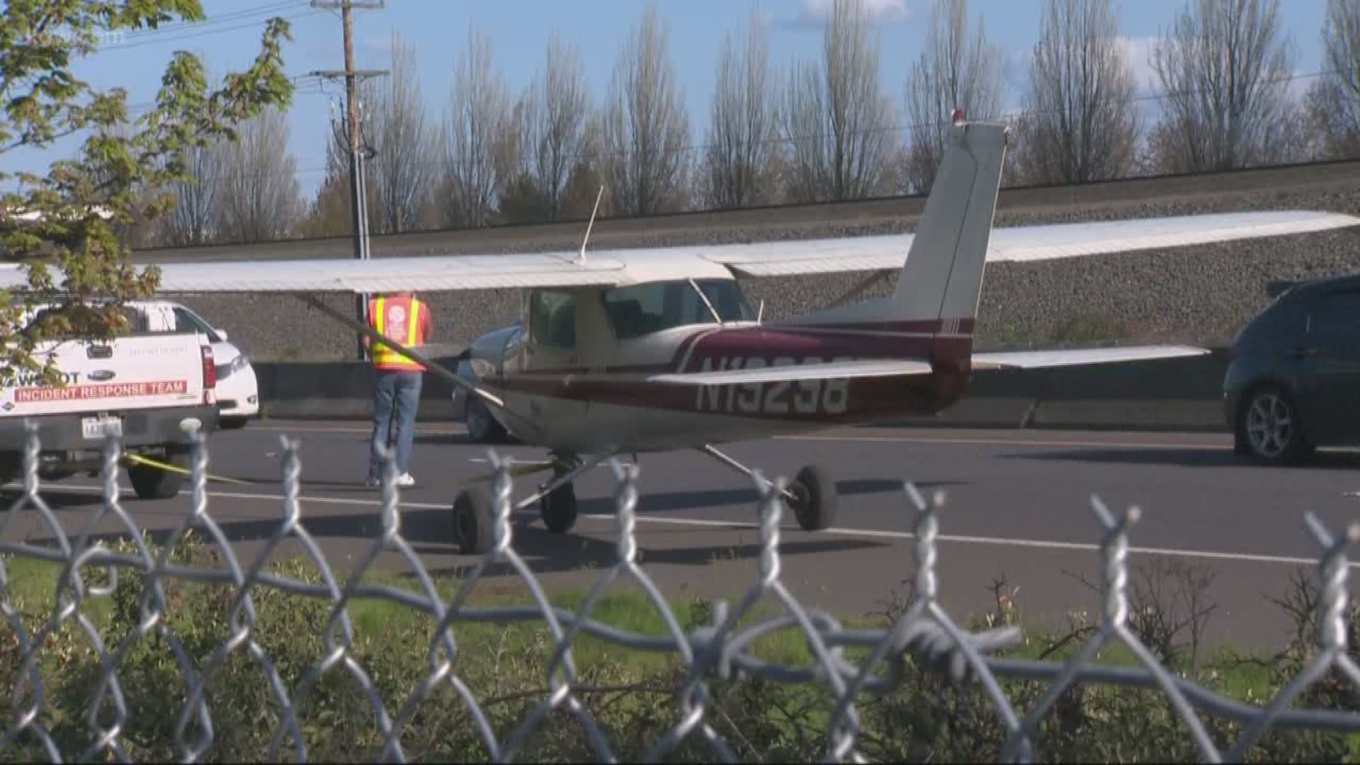 A plane made an emergency landing on Highway 14 in Vancouver.