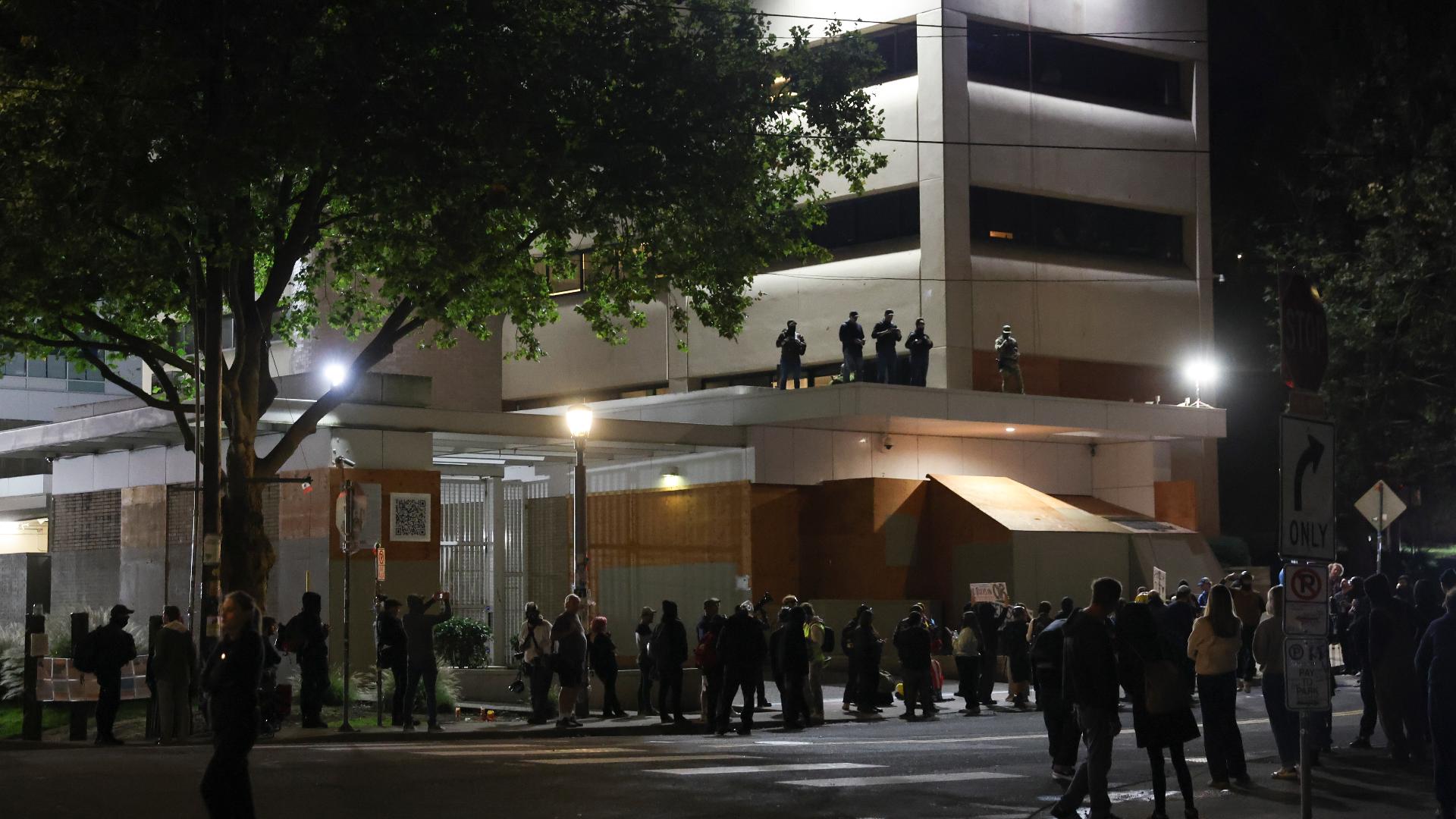 2 men arrested during protests at Portland ICE facility Friday | king5.com