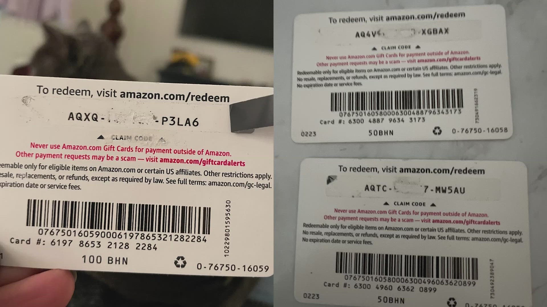 A Houston grandmother said the Amazon cards she gave her grandkids were already spent by the time they got them.