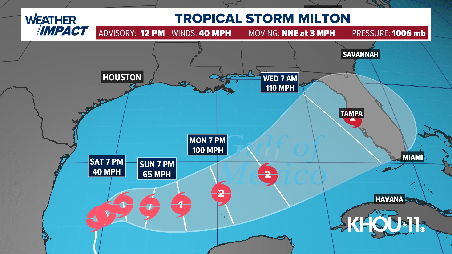 The storm is expected to move to the northeast and affect Florida as a hurricane.