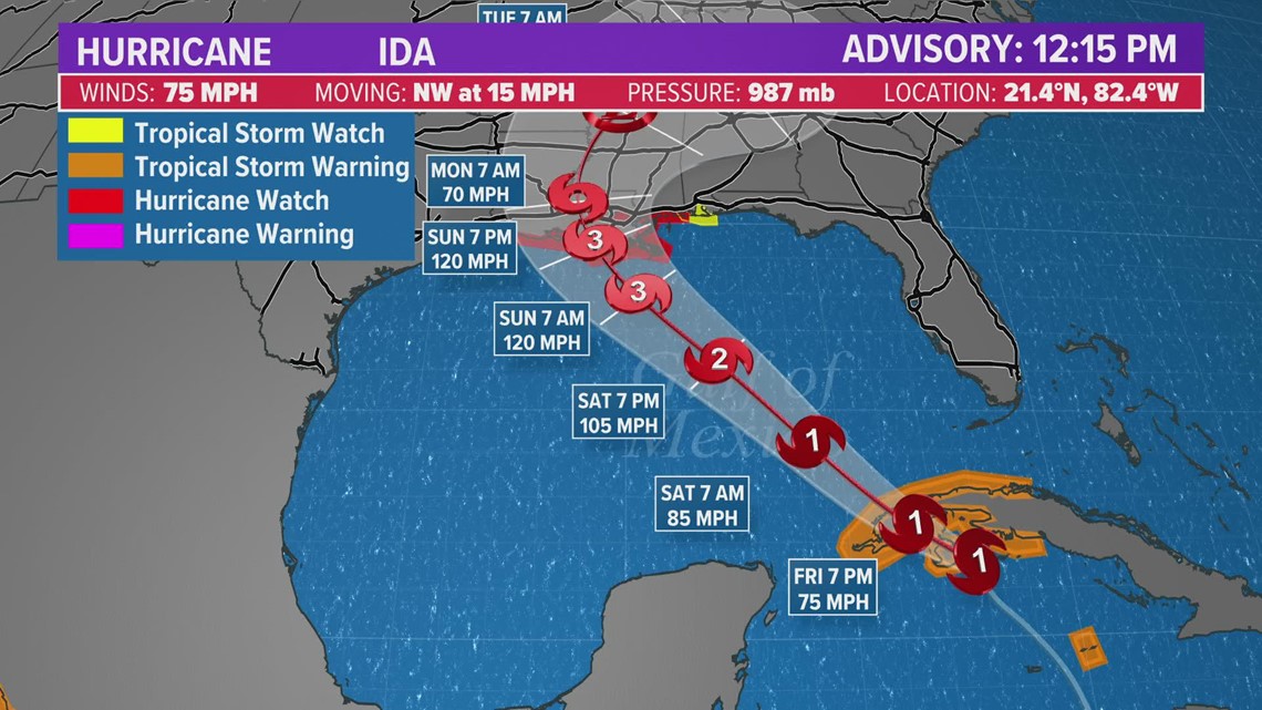 Hurricane Ida update Louisiana residents warned to prepare for