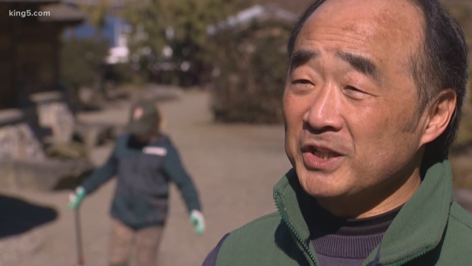 Volunteers gathered on Bainbridge Island at the Japanese American Exclusion Memorial. It's a national historic site that sits along the waterfront where hundreds of Japanese Americans were loaded on boats and taken away to be put in camps during World War II. Report from KING 5's Amy Moreno.