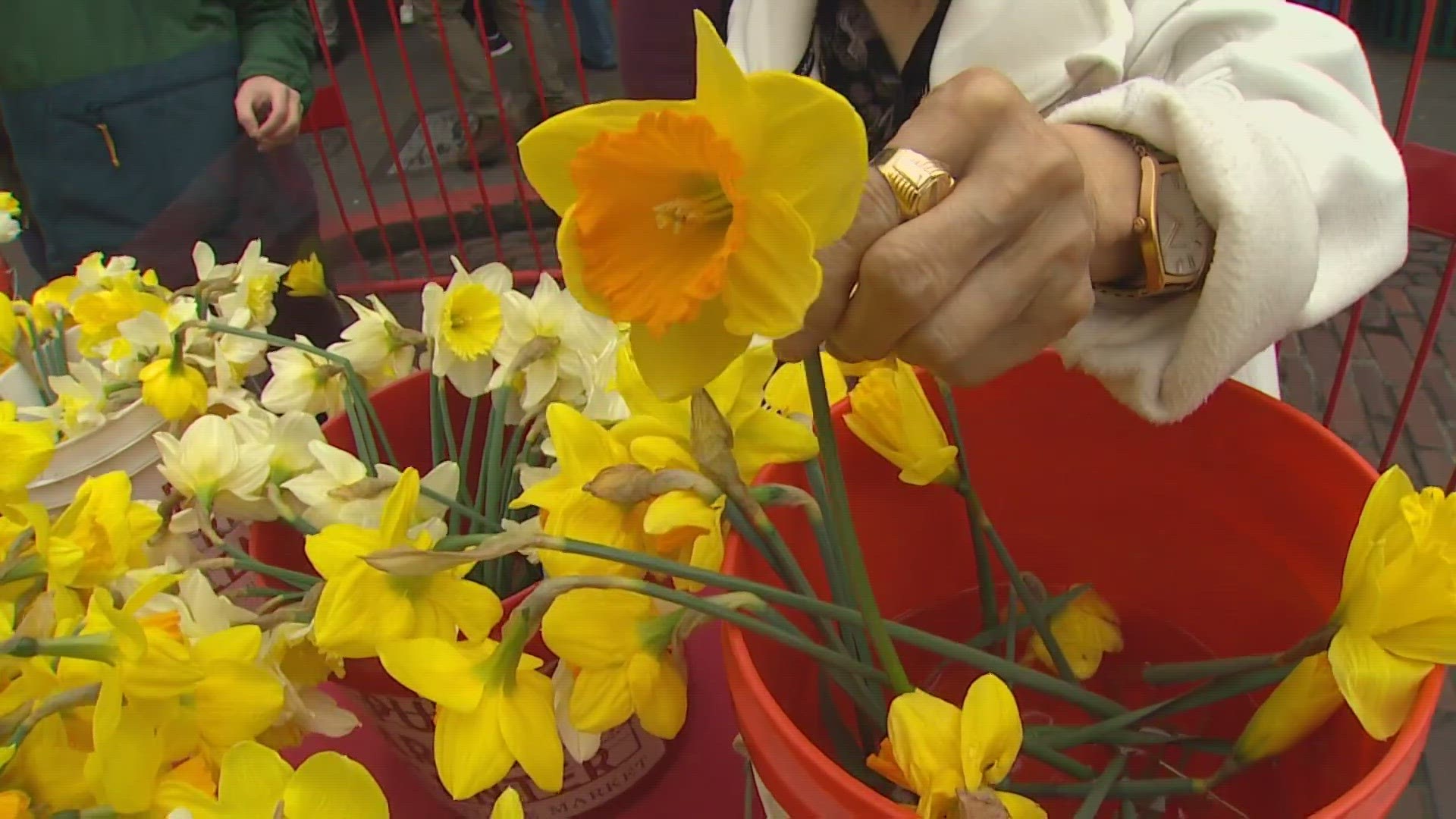 The market had bouquets to hand out to visitors on the 26th annual event.