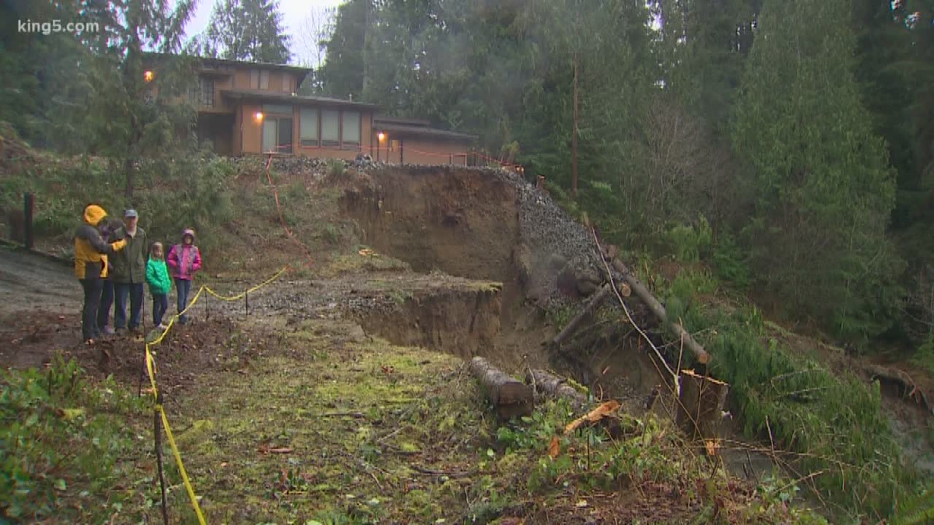 King County officials condemned a home in Preston this week after a landslide near the Raging River is creeping too close to their home.