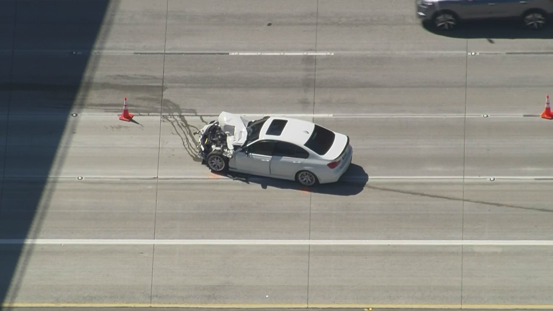 Aerials: Crash blocks 4 lanes on northbound I-5 in Tacoma