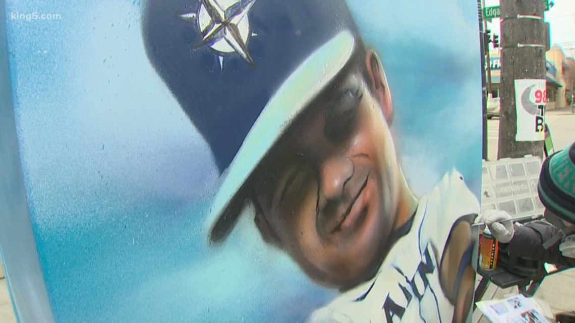 Artist transforms electrical box into mural honoring Edgar Martinez