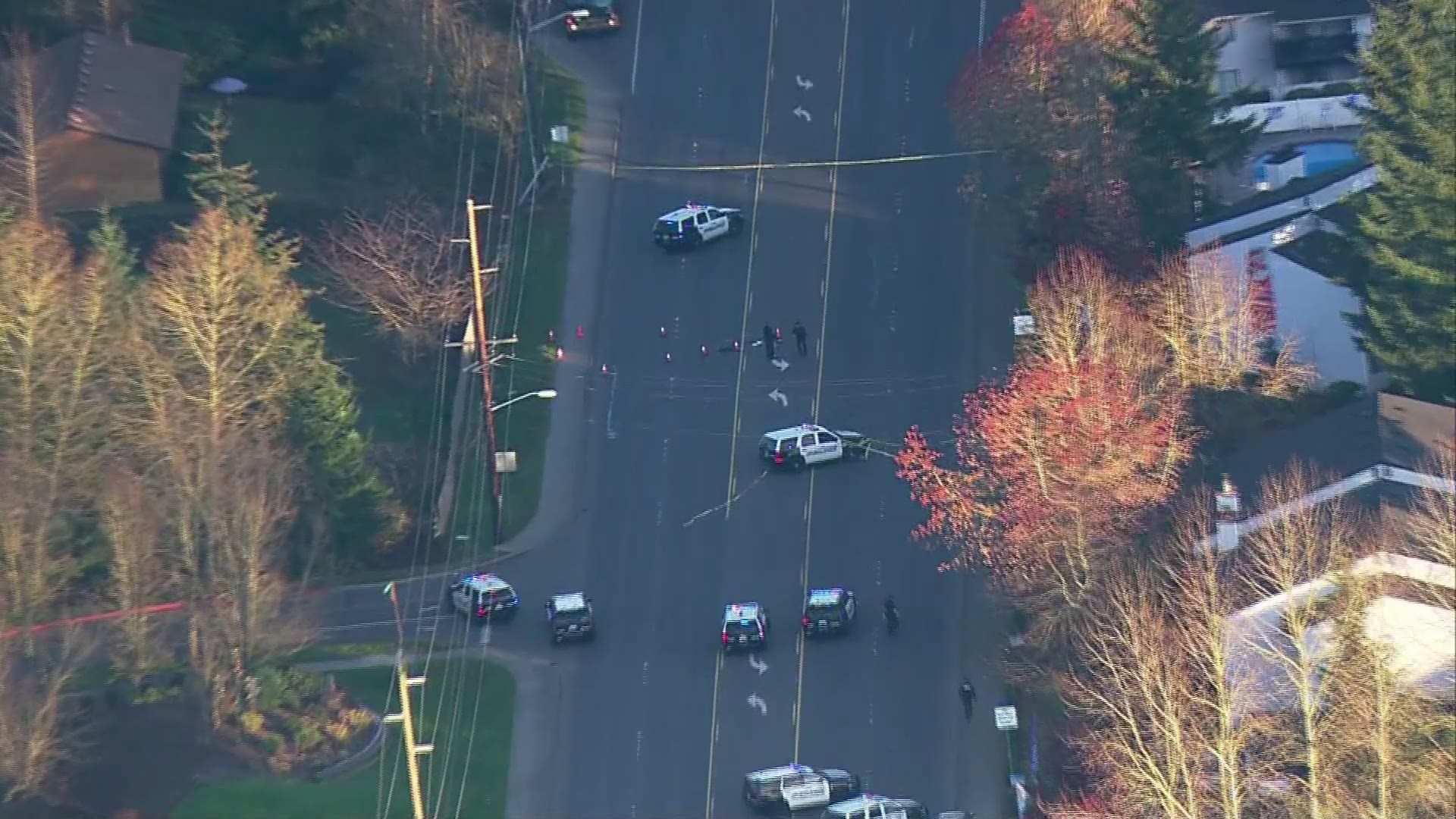 SkyKING flew over the scene of an officer-involved shooting in Kent on Thursday, December 6, 2018. The Kent Police Department said no officers were injured.