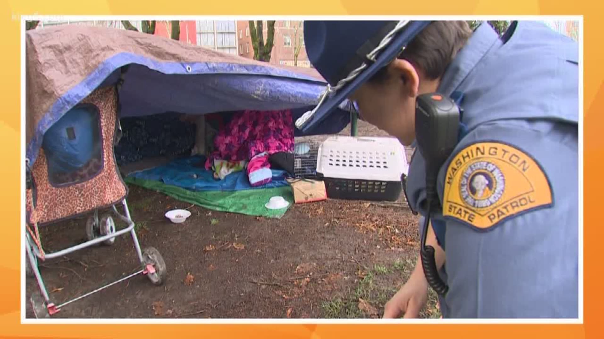 State trooper Tricia Krantz patrols the state Capitol campus in Olympia and her duties now include keeping an eye on the homeless.