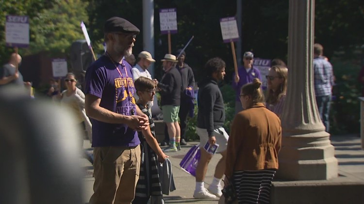 UW workers picket, call for higher pay