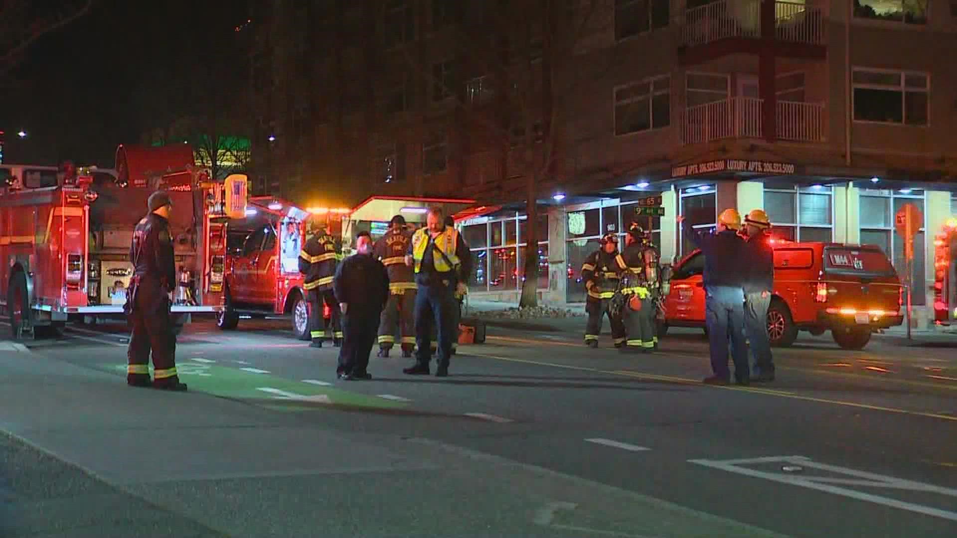 Two apartment buildings in North Seattle were evacuated early Saturday morning due to high levels of carbon monoxide.