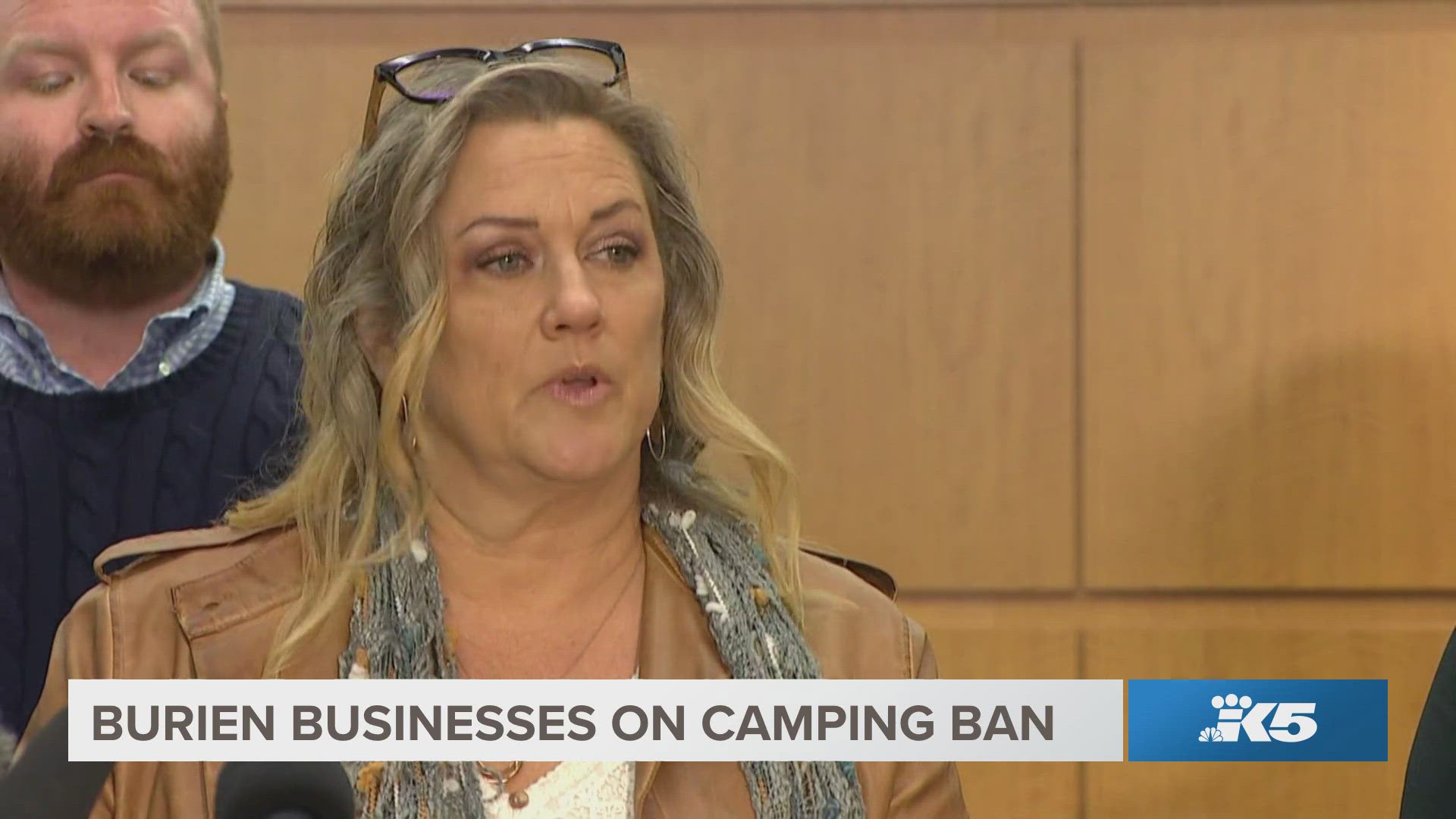 Rebecca Zielinski, co-owner of home goods store Sitka Living, urged the King County Sheriff's Office to enforce the city's camping ban.