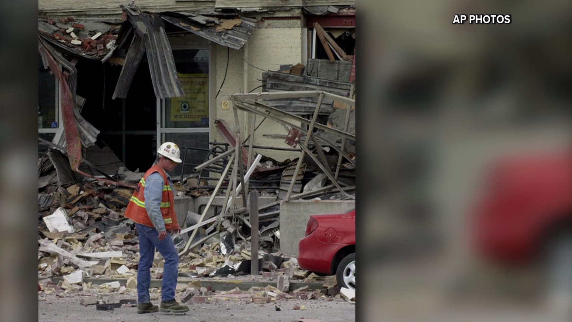 Photos show damage from the 2001 Nisqually earthquake.