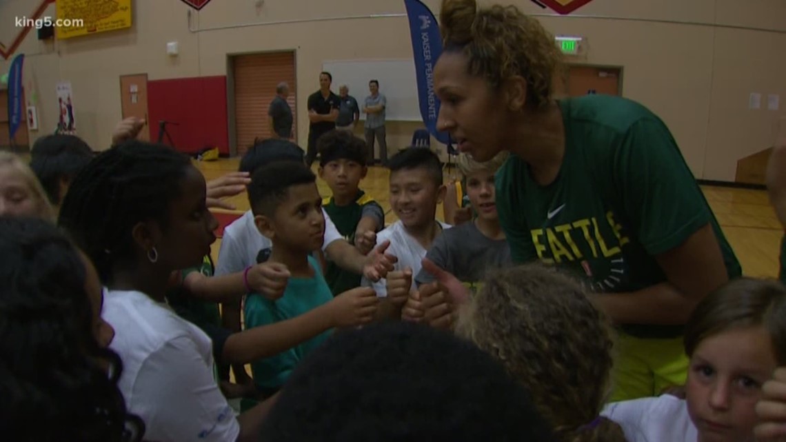 Seattle Storm bring basketball drills to SeaTac youngsters