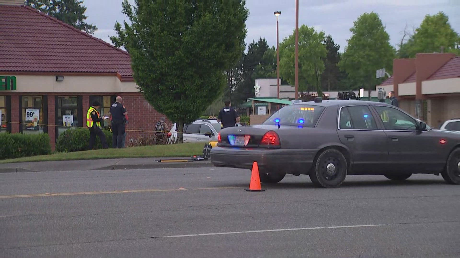 The suspect is accused of getting out of their car after hitting the victim, before getting back in their car to flee the scene.