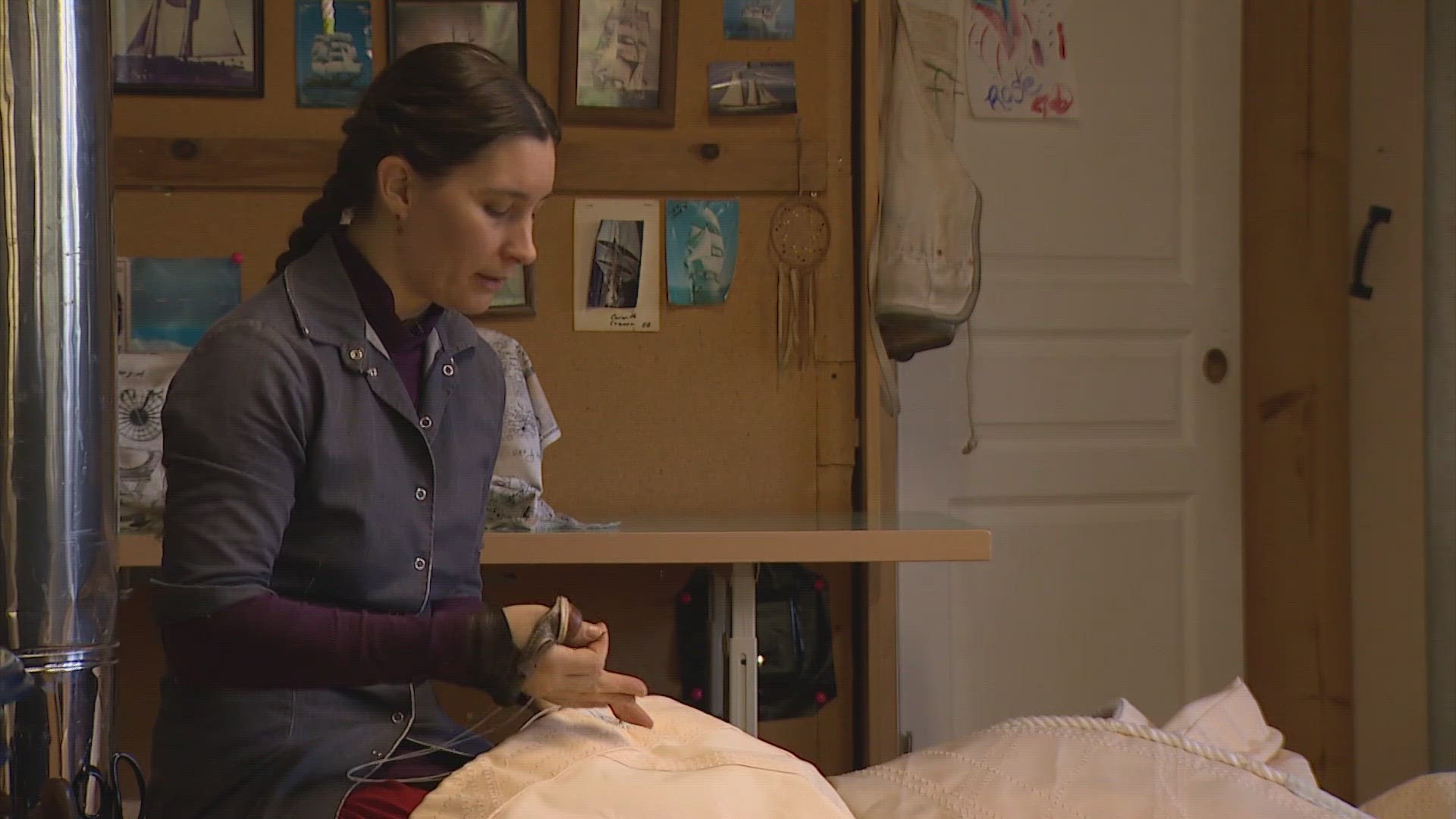 Nahja Chimenti runs her family's business, hand-sewing thousands and thousands of sails that will propel huge ships around the world.