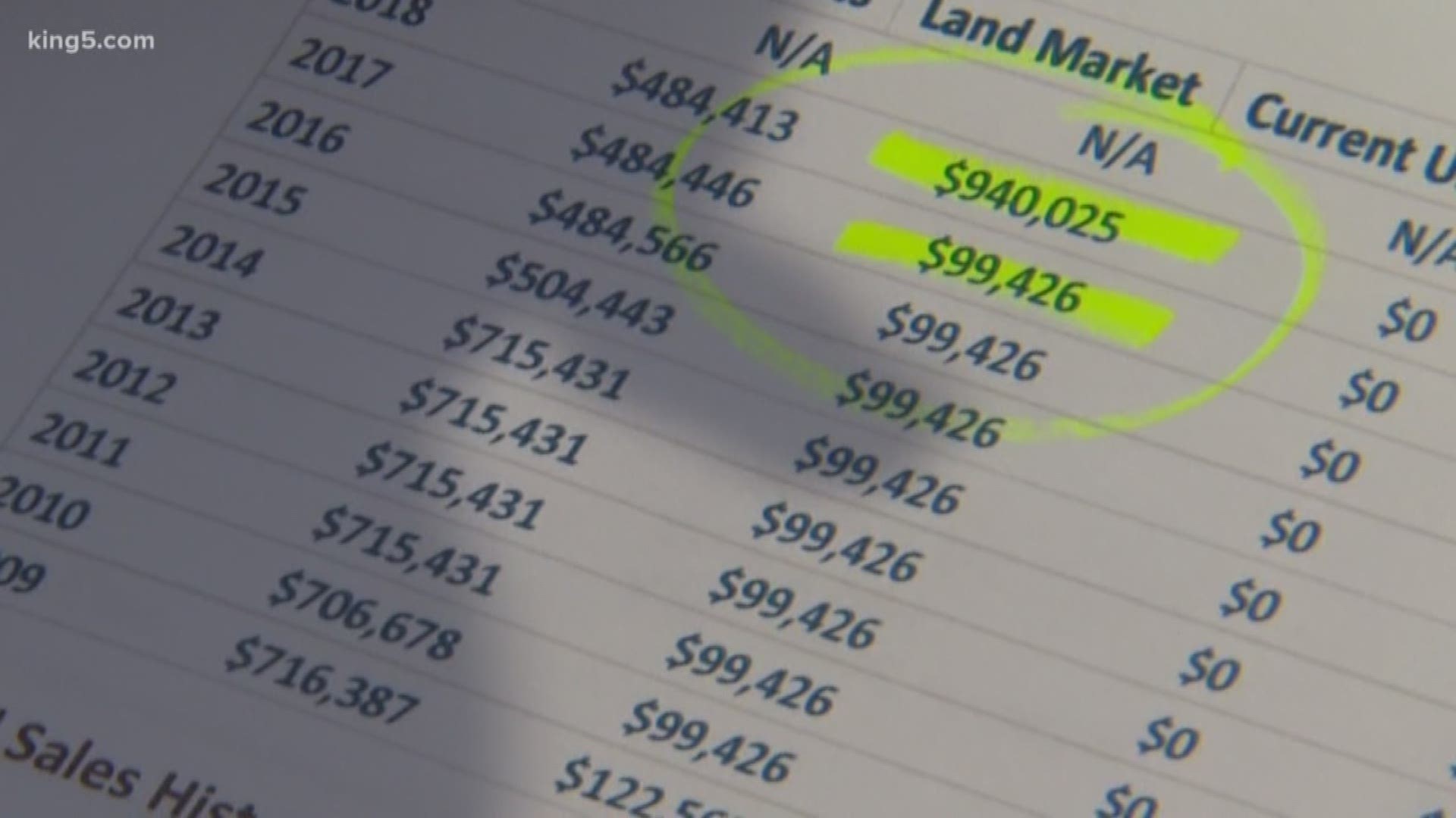 A Whidbey Island man is really feeling the pinch after seeing his property values increase by more than 800-percent. The county calls it "human error" but says he's still on the hook for the full bill. KING 5's Eric Wilkinson explains.