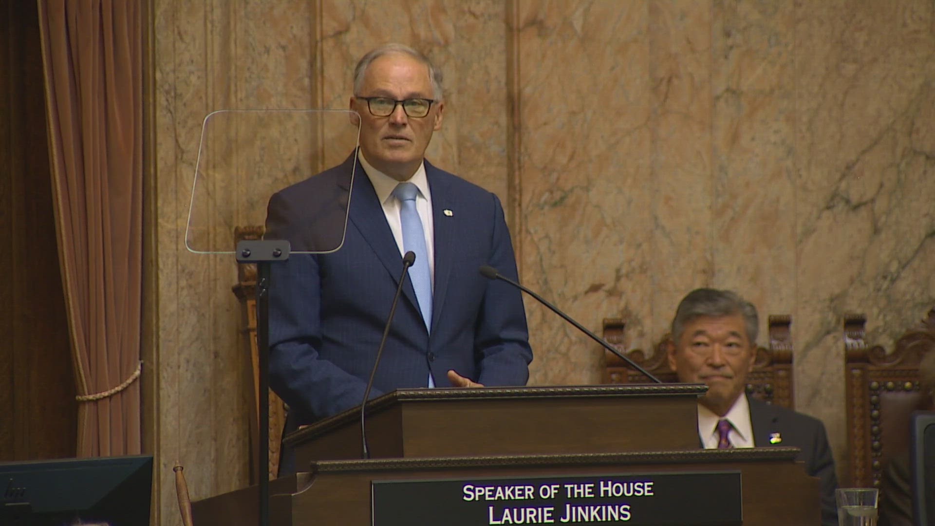 In Inslee's 11th State of the State address, the governor highlighted the state's improved economy, climate change proposals and increased police funding.