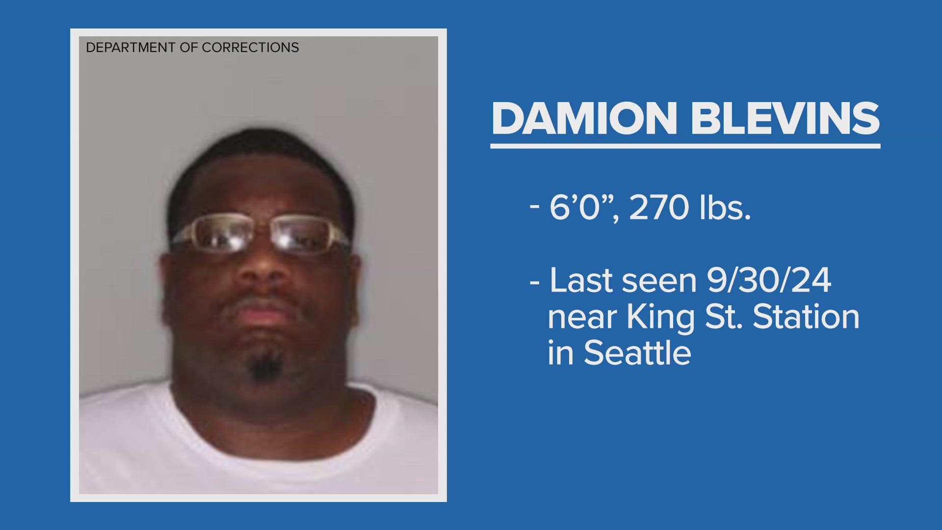 Damion Blevins was last seen near King Street Station in Seattle on Monday