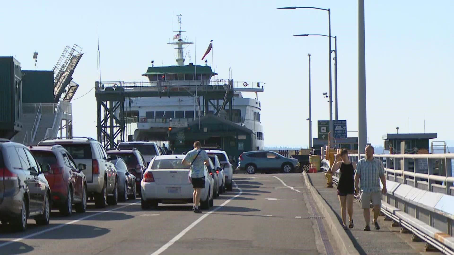 Washington State Ferries said its seeing a significant number of delays.