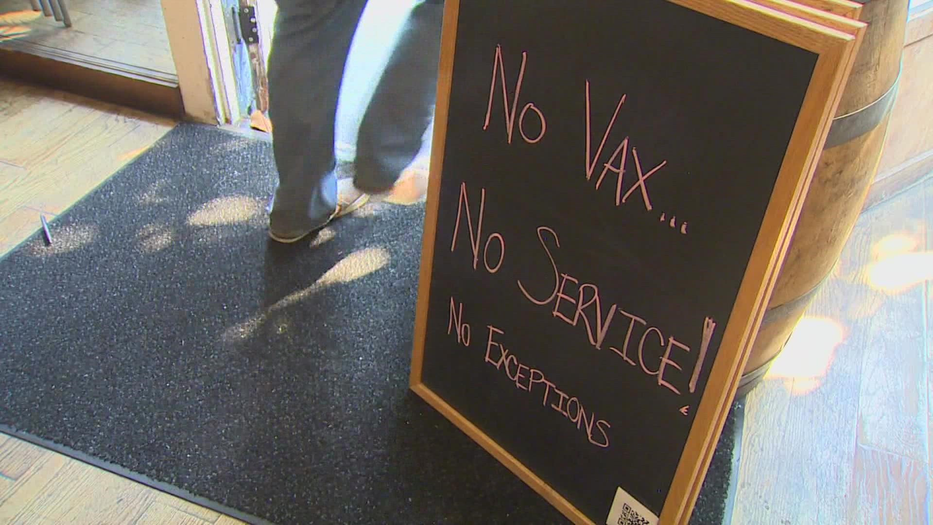 Many bars adopted the policy this weekend after some spots had to shutdown because vaccinated staff tested positive for COVID-19.
