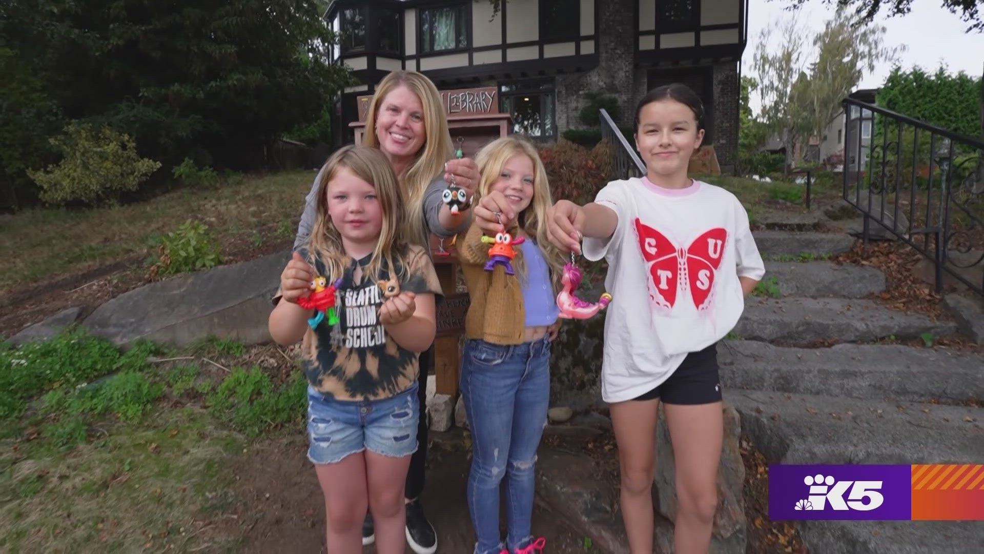 "No one leaves the keychain library with a frown," said Jessie Caruso, the builder of the Queen Anne installation.