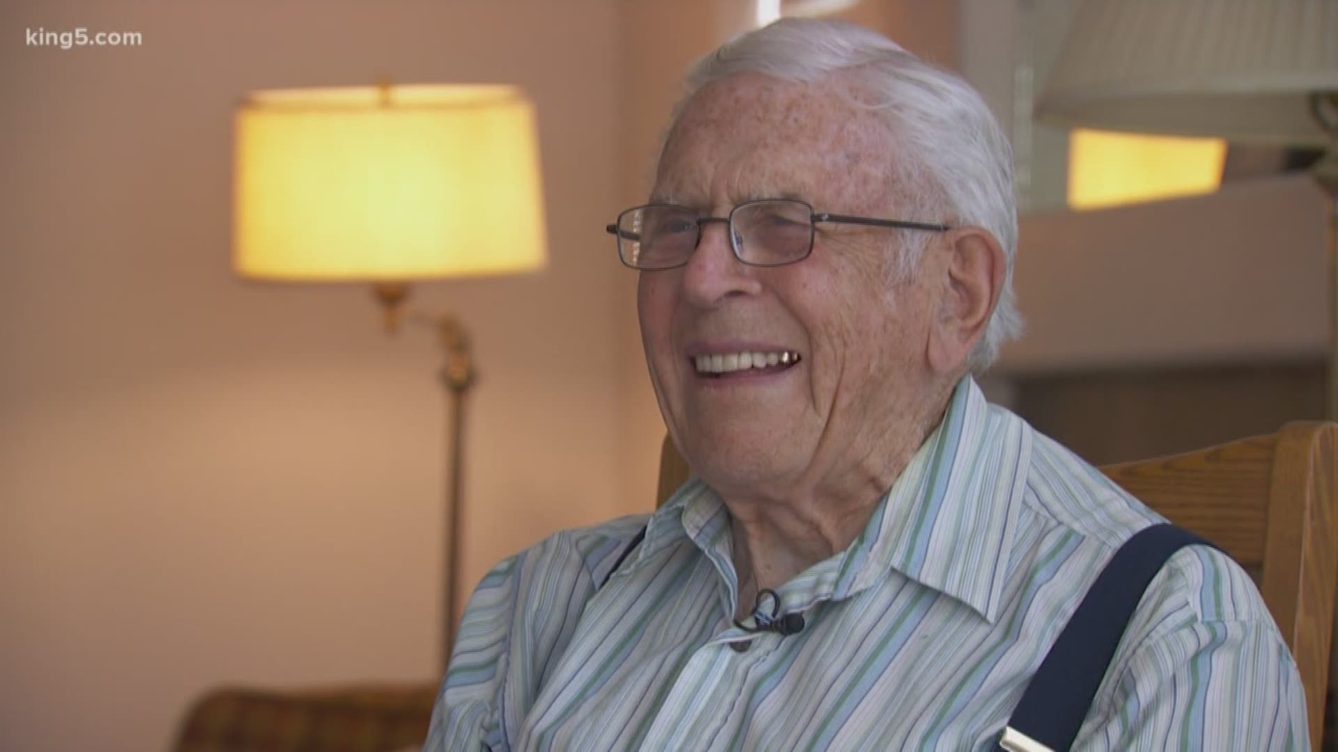 The 92-year-old said volunteering keeps him healthy and helps others.